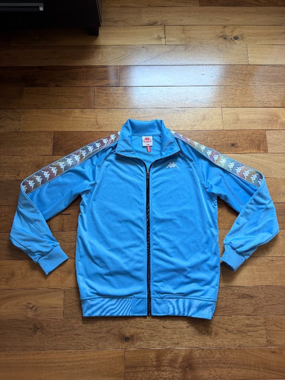 Kappa 222 Banda Track Jacket Aqua Blue Men's Large NWOT Full Zip